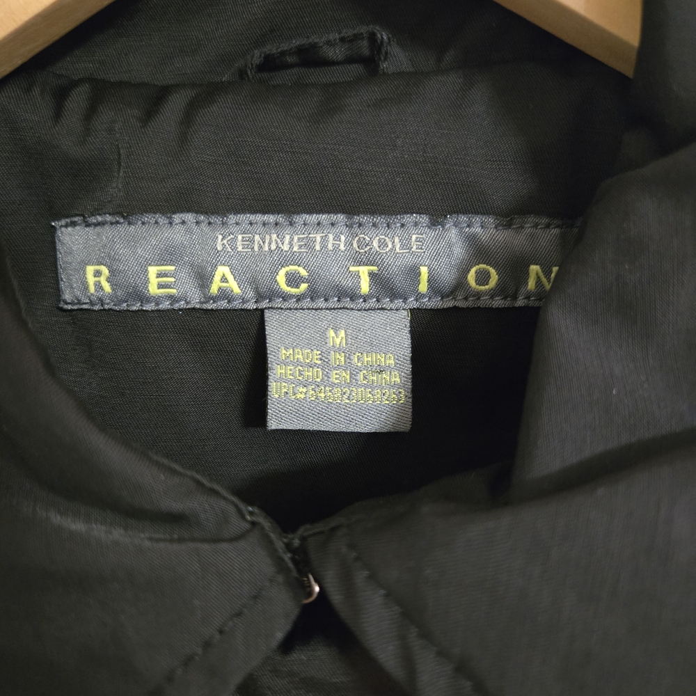 Kenneth Cole Women's Double-Breasted Black Trench Coat Short Size Medium - Picture 9 of 10